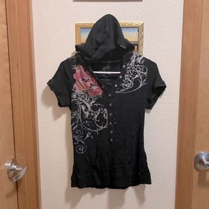 Cute y2k tee with hood